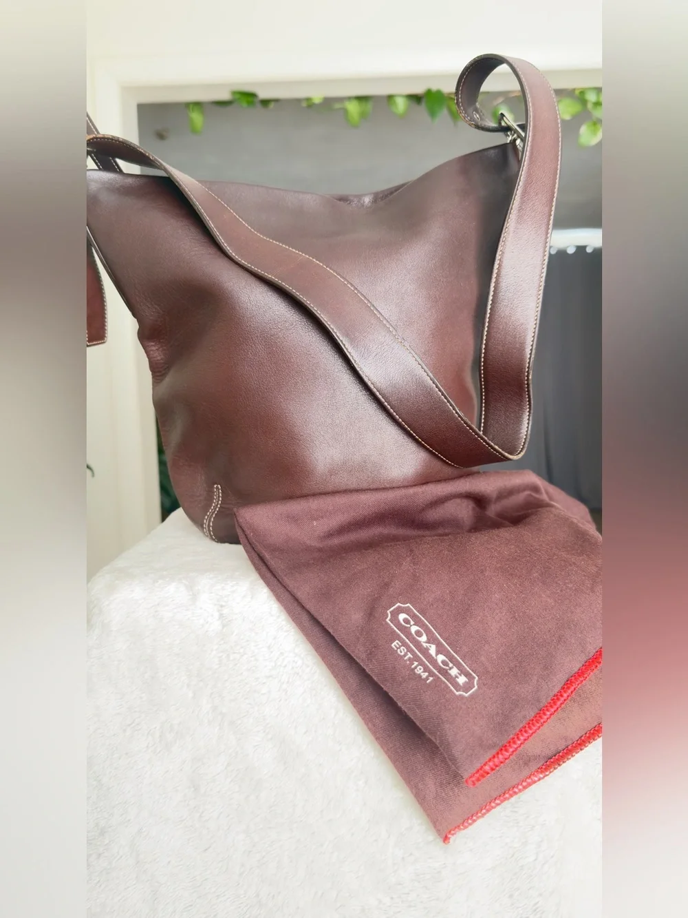 Vintage Coach Mahogany Leather Legacy Soho Bucket Hobo Bag 9186 Y2K